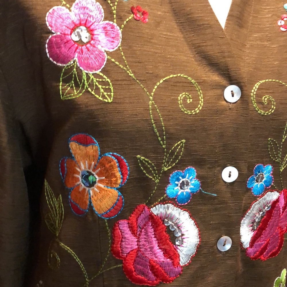Silk Embroidered Top - Picture 4 of 11